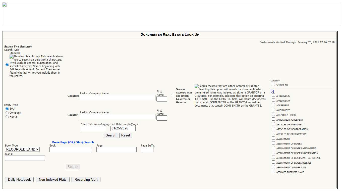 Dorchester County Search Deeds